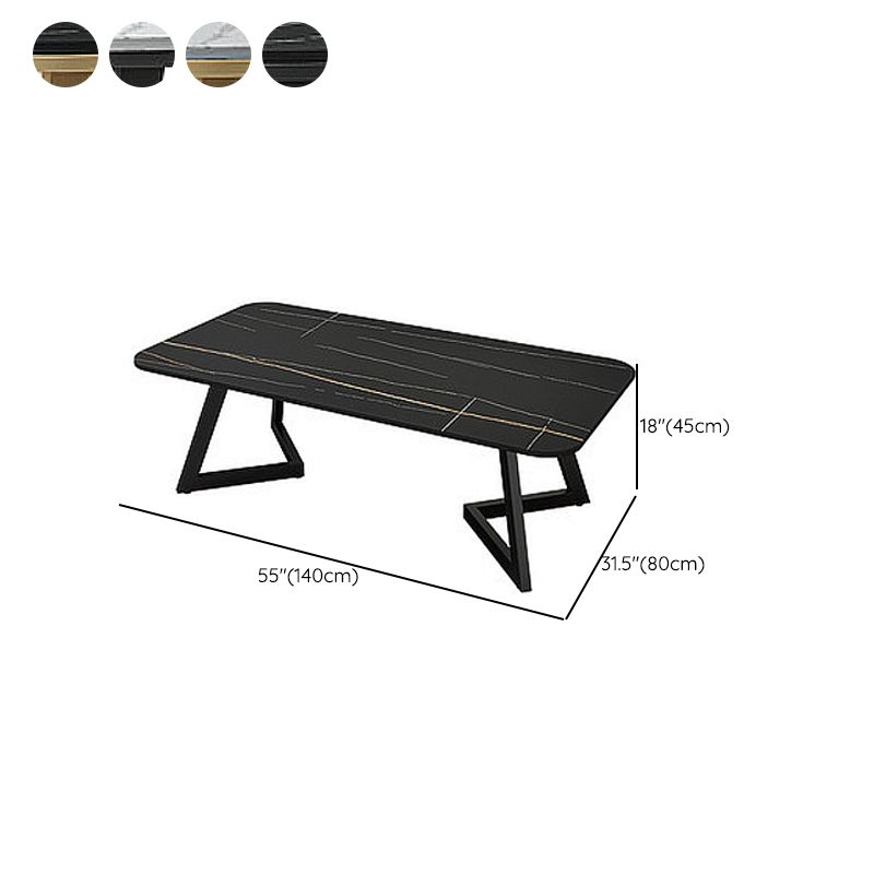 Luxe rechthoekige koffiecocktailtafel met leisteenblad - 48 cm H