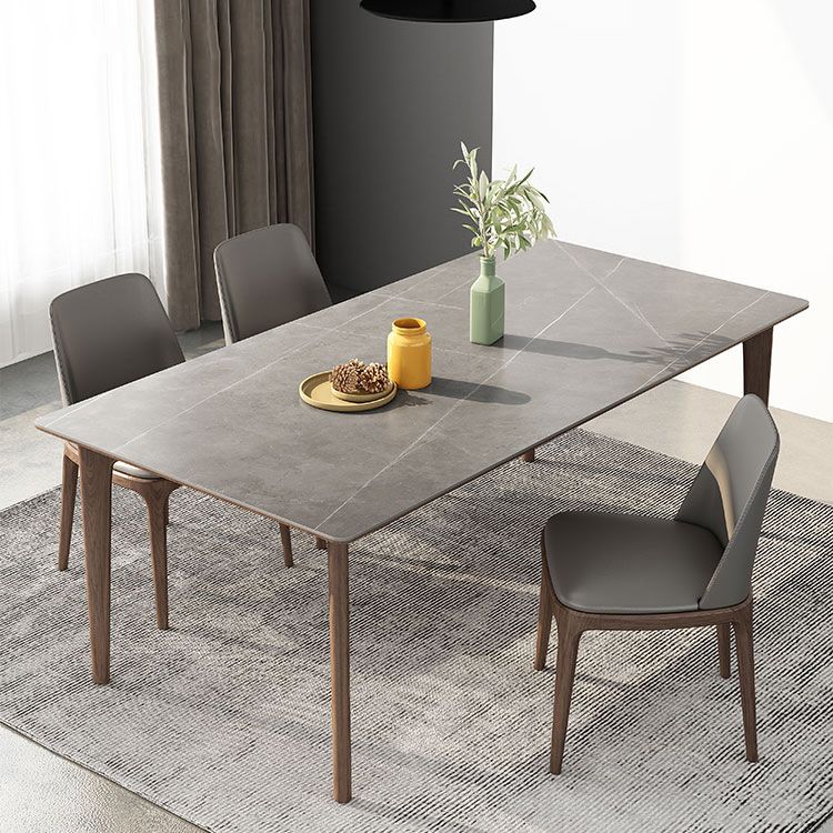 Mid-Century Sintered Stone Gray Table Rectangle Shape Standard Dining Table for Kitchen Clearhalo ' dining_table' 'Dining Tables & Seating' 'Dining Tables' 'furn' 'furn_dining_table' 'Furniture' 'furniture_dining_table' 'Kitchen & Dining Furniture' 'kitchen&dining_furn' 'kitchen' 'kitchen_dining_table' 1200x1200_283c5141-0351-4f4b-a3d0-ee6aa1366cd1