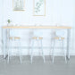 Modern Rectangle Bar Table Wood Bar Height Table with Iron Base in White, Only Table Clearhalo 'Bar Furniture' 'Bar Tables' 'bar_tables' 'furn' 'furn_bar_tables' 'Furniture' 'furniture_bar_tables' 'Kitchen & Dining Furniture' 'kitchen&dining_furn' 'kitchen' 1200x1200_283c7d7a-1f56-4f6d-a469-01b32d19b947