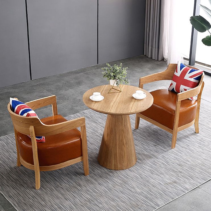Solid Wood Brown Tone Dining Table Contemporary Pedestal Table for Dining Room Clearhalo ' dining_table' 'Dining Tables & Seating' 'Dining Tables' 'furn' 'furn_dining_table' 'Furniture' 'furniture_dining_table' 'Kitchen & Dining Furniture' 'kitchen&dining_furn' 'kitchen' 'kitchen_dining_table' 1200x1200_283c9837-fb77-4dff-9593-9cc0c2bbc745