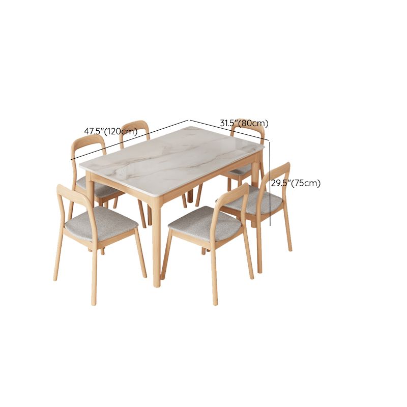 White Top Dinette Table with Wooden Legs Modern Dining Table for Home Clearhalo 'Dining Tables & Seating' 'Dining Tables' 'dining_table' 'furn' 'furn_dining_table' 'Furniture' 'Kitchen & Dining Furniture' 1200x1200_283cc606-cc03-45fe-a244-db48c1d3b742