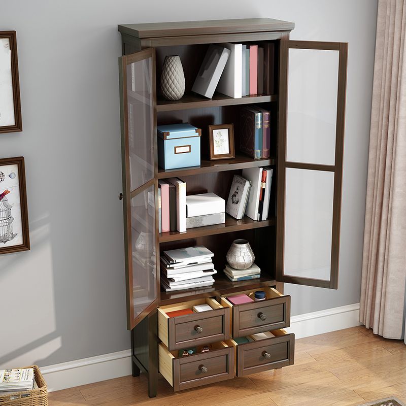 Support d'affichage de peuplier scandinave 14 "W armoire d'affichage standard avec porte