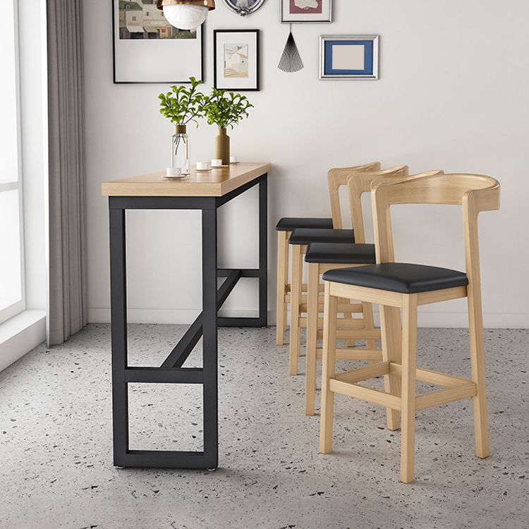 Contemporary Low Back Bar stool PU Leather Counter Bar Stool with 4 Legs
