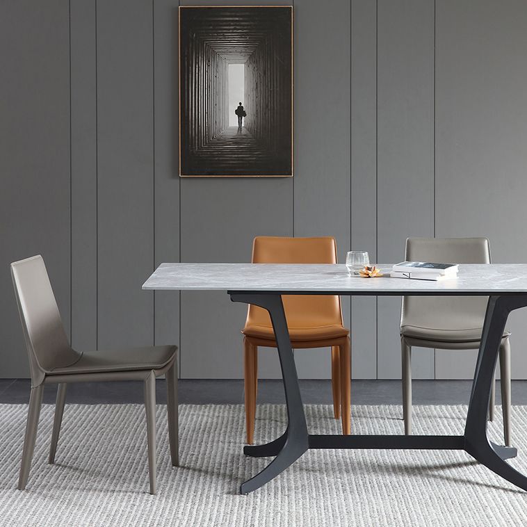 Modern Style Side Chair Faux Leather Solid Back Dining Chair for Home Clearhalo 'Dining Chairs' 'Dining Tables & Seating' 'dining_chair' 'furn' 'furn_dining_chair' 'Furniture' 'furniture_dining_chair' 'Kitchen & Dining Furniture' 1200x1200_28415a69-3f76-4363-a286-365dbedc3231