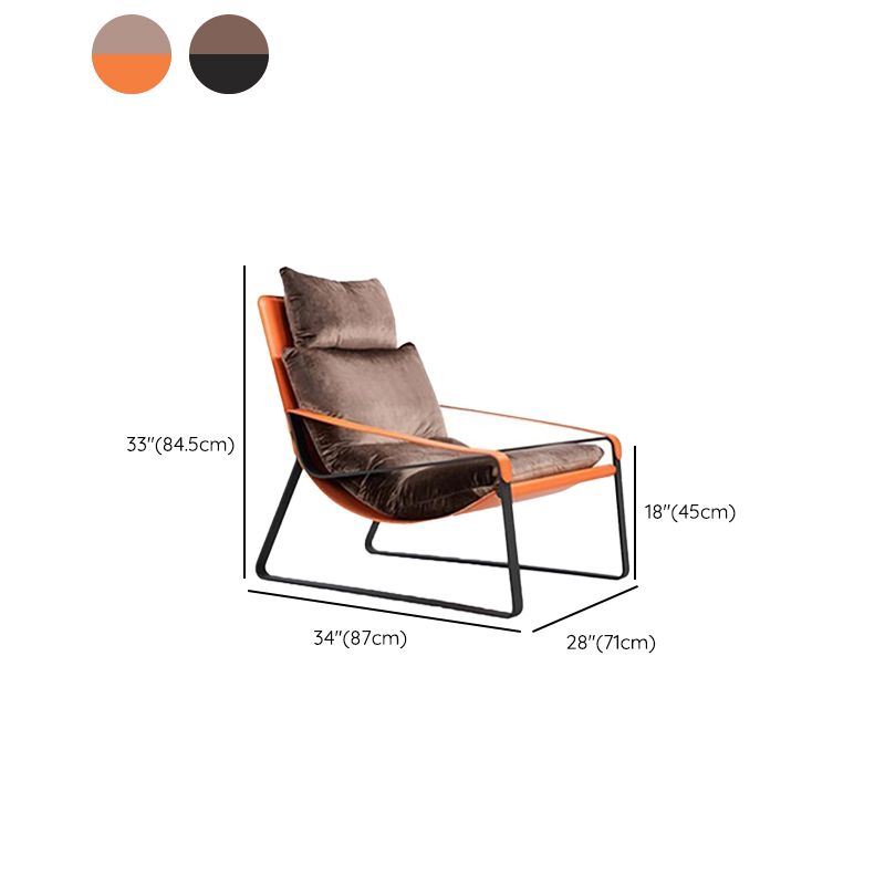 Mid-Century Modern Accent Armchair with Loose Back and Sled Base Clearhalo 'Accent Chairs' 'accent_chairs' 'Chairs & Seating' 'furn' 'furn_accent_chairs' 'Furniture' 'Living Room Furniture' 1200x1200_2841af0f-9e85-4ab0-8400-8419a5916da2