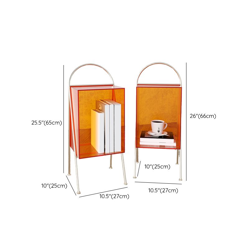 Contemporary Accent Side Table Plastic 4 Legs with Storage Living Room Clearhalo 'Coffee & Accent Tables' 'End & Side Tables' 'end_side_tables' 'furn' 'furn_end_side_tables' 'Furniture' 'Living Room Furniture' 1200x1200_2842cd43-e0e9-4a35-ba8e-9ae789f267eb