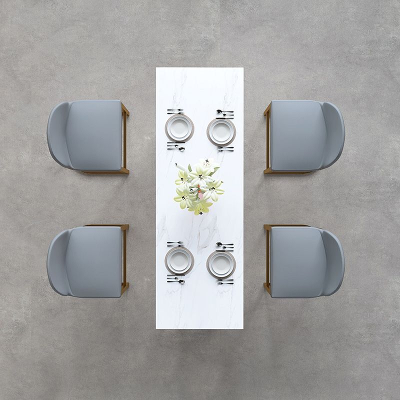 Rectangle Stone Top Table Glam Style Bistro Pub Table with Metal Base Clearhalo 'Bar Furniture' 'Bar Tables' 'bar_tables' 'furn' 'furn_bar_tables' 'Furniture' 'Kitchen & Dining Furniture' 1200x1200_2842f0bc-cb07-4ec8-aade-663729eb8872