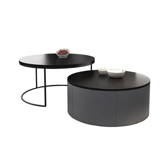 Nordic Style Round Frame/drum Base Solid Wood Table with Drawer Coffee Table Clearhalo 'Coffee & Accent Tables' 'Coffee Tables' 'coffee_tables' 'furn' 'furn_coffee_tables' 'Furniture' 'Living Room Furniture' 1200x1200_28445f14-259a-4836-b313-504af852b36d