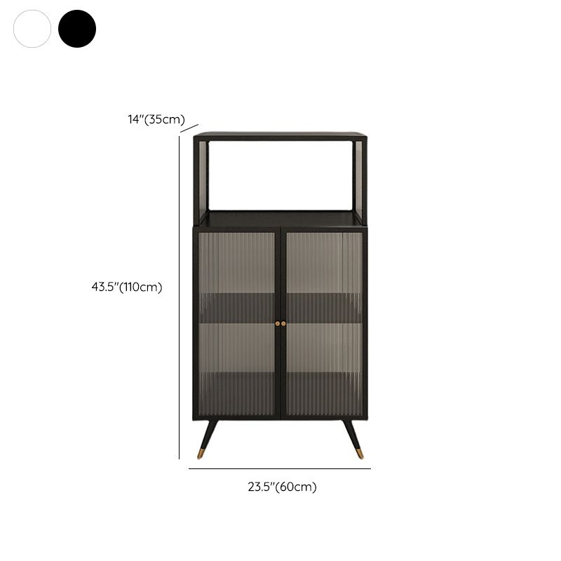 Contemporary Curio Cabinet Metal Glass Doors Display Stand for Dining Room Clearhalo 'Display & China Cabinets' 'display_china_cabinets' 'furn' 'furn_display_china_cabinets' 'Furniture' 'Kitchen & Dining Furniture' 1200x1200_284528d3-38cc-4552-b3f1-9a5ea2562b35