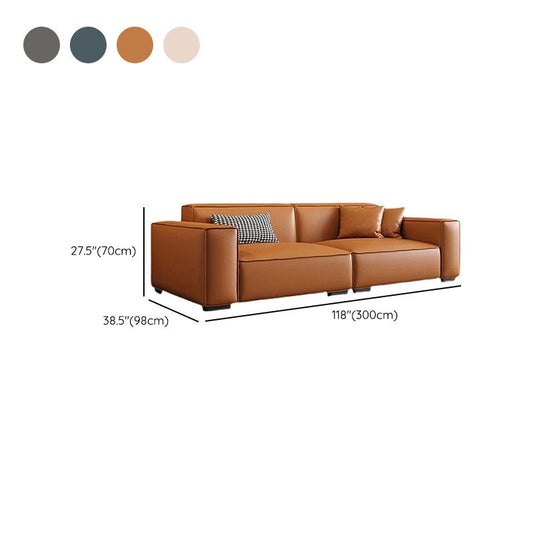 Zeitgenössisches Kunstleder mit einem quadratischen Armsofa für Wohnzimmer