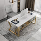 Glam Stone Office Desk Rectangular Golden Writing Desk for Office Clearhalo 'furn' 'furn_office_desk' 'Furniture' 'Office Desks' 'Office Furniture' 'office_desk' 1200x1200_2845ffe3-ad97-4322-b41b-fc8b6fe09daf