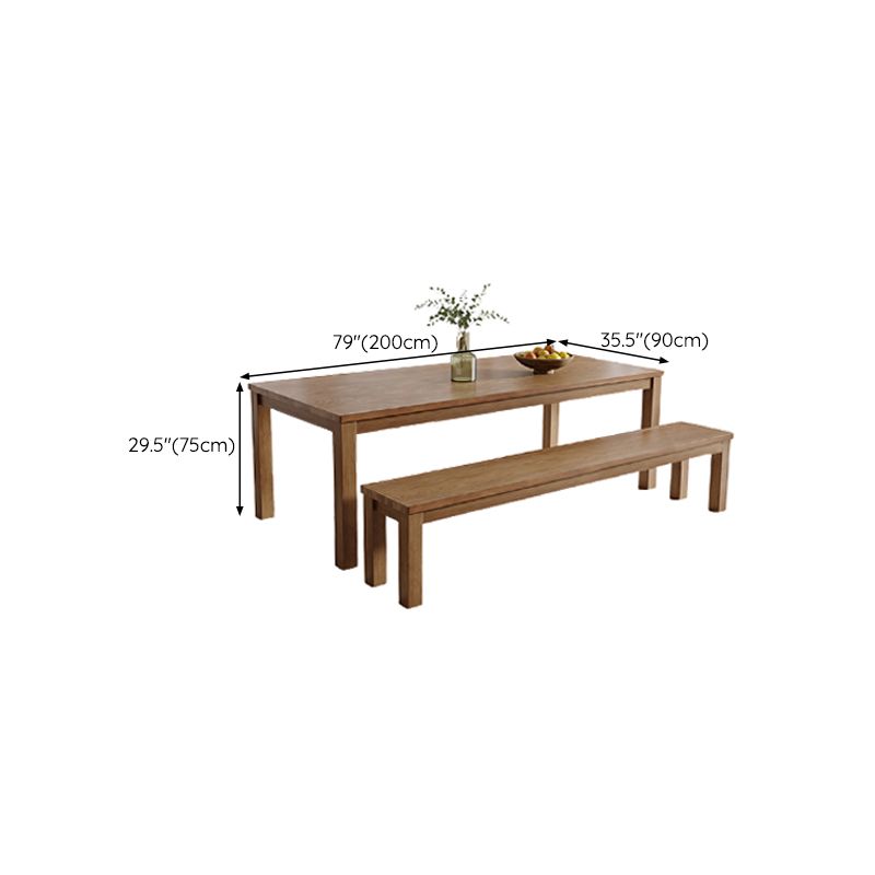 Simplicity Dinette Table Solid Wood Rectangle Dinner Table in Brown Clearhalo 'Dining Tables & Seating' 'Dining Tables' 'dining_table' 'furn' 'furn_dining_table' 'Furniture' 'Kitchen & Dining Furniture' 1200x1200_2846b21f-3023-4c9a-a861-ee9c866228e2