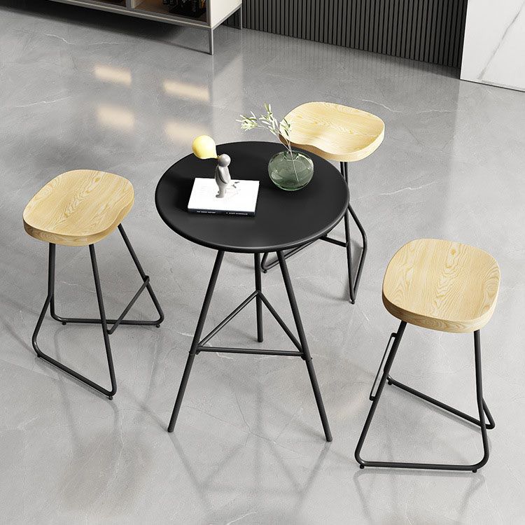1/3/4/5 Pieces Industrial Iron Bar Table Set Round Bistro Set with Wood Top Clearhalo 'Bar Furniture' 'furn' 'furn_home_bar_bar_sets' 'Furniture' 'Home Bars & Bar Sets' 'home_bar_bar_sets' 'Kitchen & Dining Furniture' 1200x1200_28473fe2-3feb-4cf7-a193-f57861612355