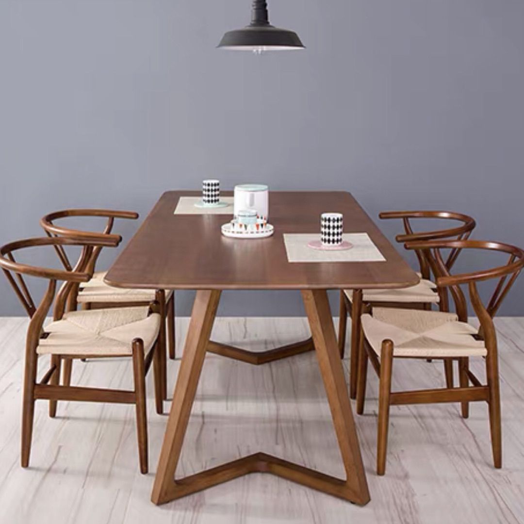 Rectangle Double Pedestal Modern Table Solid Wood Fixed Table for Home Clearhalo ' dining_table' 'Dining Tables & Seating' 'Dining Tables' 'furn' 'furn_dining_table' 'Furniture' 'furniture_dining_table' 'Kitchen & Dining Furniture' 'kitchen&dining_furn' 'kitchen' 'kitchen_dining_table' 1200x1200_28474e42-60a6-4891-adb5-51ba09502bd4