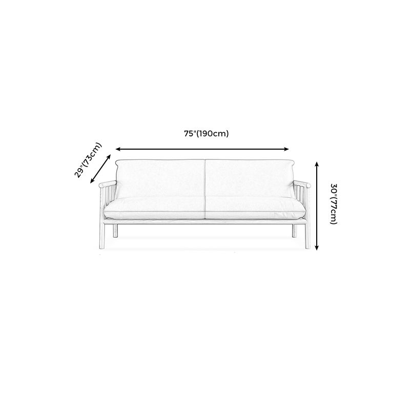 Stationary Leather Living Room Sofa Tuxedo Arm Settee in White/Brown Clearhalo 'furn' 'furn_sofas' 'Furniture' 'furniture_sofas' 'Living Room Furniture' 'Sofa' 'sofas' 1200x1200_284811ae-52e5-48e3-93c1-6b37666057d4