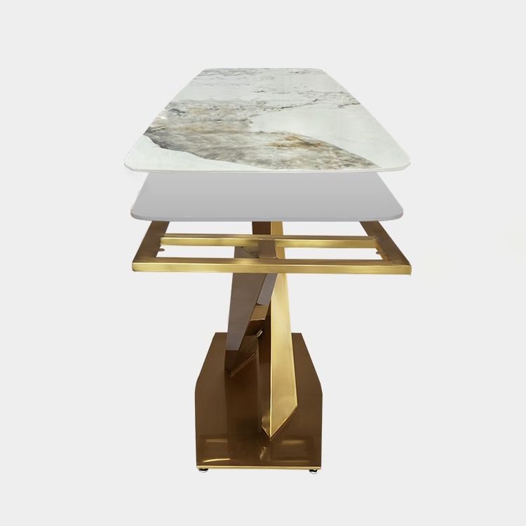 Stone Pedestal Table Traditional Luxury Dining Table Rectangle for Kitchen Home Clearhalo ' dining_table' 'Dining Tables & Seating' 'Dining Tables' 'furn' 'furn_dining_table' 'Furniture' 'furniture_dining_table' 'Kitchen & Dining Furniture' 'kitchen&dining_furn' 'kitchen' 'kitchen_dining_table' 1200x1200_284866c6-19e0-4bc0-bb9b-2b489dcb70c8