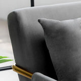 Modern Macaroon Velvet Sofa Tuxedo Arm Standard Tight Back Sofa