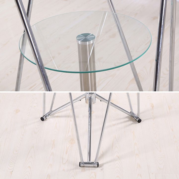 Modern Style Glass Kitchen Dining Table Round Table with Metal Base for Home Clearhalo ' dining_table' 'Dining Tables & Seating' 'Dining Tables' 'furn' 'furn_dining_table' 'Furniture' 'furniture_dining_table' 'Kitchen & Dining Furniture' 'kitchen&dining_furn' 'kitchen' 'kitchen_dining_table' 1200x1200_2849946b-a9b8-47ba-8862-93929cdb07c5