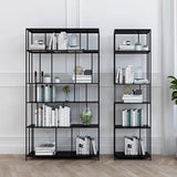 Metal Etagere Bookshelf Industrial Etagere Bookcase with 5 Shelves