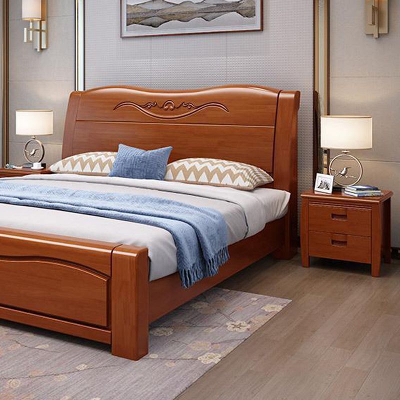 Cabinete de noche contemporáneo Mesa nocturna de madera maciza con cajones