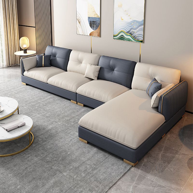 30,7 "H divano e chaise di braccio quadrato in fico scandinavo per soggiorno