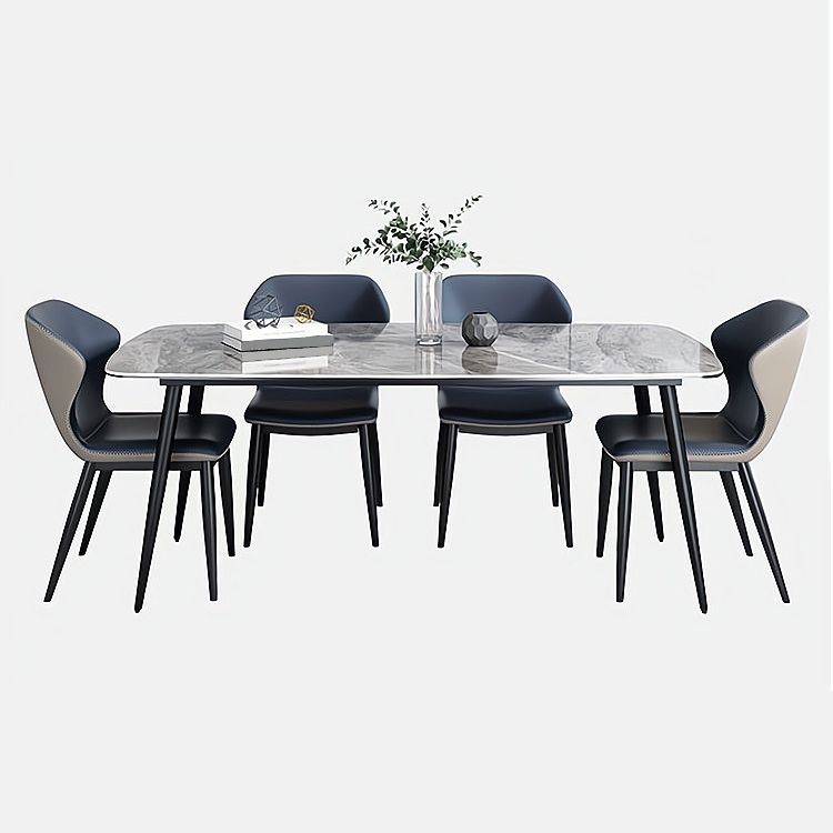 Sintered Stone Dining Table Industrial Style Black 4 Legs Base Rectangle Table for Dining Room Clearhalo ' dining_table' 'Dining Tables & Seating' 'Dining Tables' 'furn' 'furn_dining_table' 'Furniture' 'furniture_dining_table' 'Kitchen & Dining Furniture' 'kitchen&dining_furn' 'kitchen' 'kitchen_dining_table' 1200x1200_284c3148-8737-4084-b353-d209e6e61d04