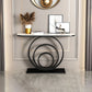 12 Inch Wide Modern Accent Table Half Moon Metal Console Table for Hall