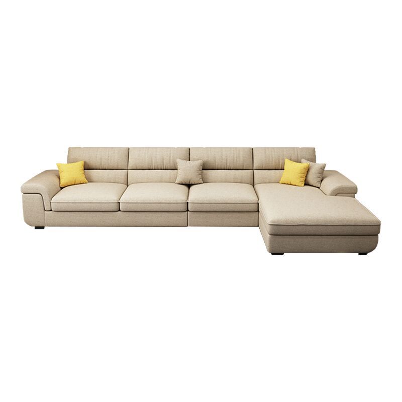 Modern Reversible Chaise Sofa with Pillows Flared Arm Sectionals for Living Room Clearhalo 'furn' 'furn_sectionals' 'Furniture' 'furniture_sectionals' 'kitchen' 'kitchen_sectionals' 'Living Room Furniture' 'Sectionals' 1200x1200_284c8e64-824d-40ea-8c91-1625dd8ea3a9