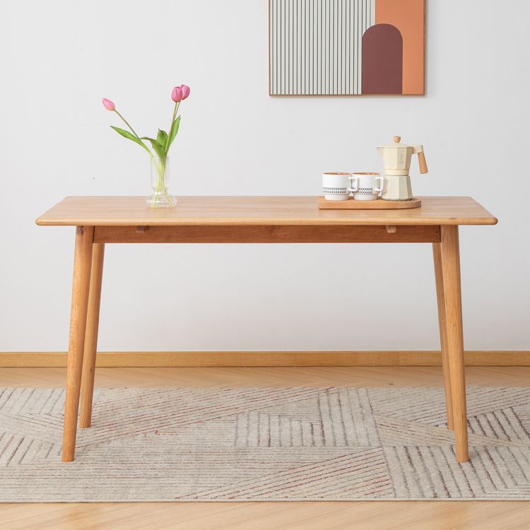 Tavolo da pranzo moderno di metà secolo rettangolo tavolo da pranzo in legno massiccio con 4 gambe