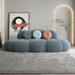 Contemporary Armless Wool Sofa with Tight Back and 3 Pillows