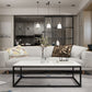 Mesa de centro rectangular Glam con tapa de mármol blanco y estructura de hierro