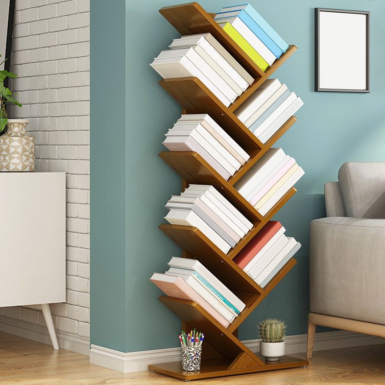 Modern Bamboo Bookshelf Geometric Closed Back Vertical Bookcase Clearhalo 'Bookcases' 'furn' 'furn_bookcases' 'Furniture' 'Office Furniture' 1200x1200_28505516-1a9c-46df-9b17-1930006410ab
