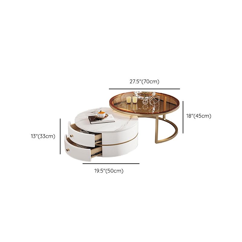 Modern Coffee Table Frame 2 Piece Nesting Tables with Golden Legs Clearhalo 'Coffee & Accent Tables' 'Coffee Tables' 'coffee_tables' 'furn' 'furn_coffee_tables' 'Furniture' 'Living Room Furniture' 1200x1200_285191ea-1aa4-4399-9065-bb95ef36b578