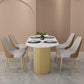 Oval Shape Two-Color Dining Table Simplicity Double Pedestal Table for Dining Room Clearhalo ' dining_table' 'Dining Tables & Seating' 'Dining Tables' 'furn' 'furn_dining_table' 'Furniture' 'furniture_dining_table' 'Kitchen & Dining Furniture' 'kitchen&dining_furn' 'kitchen' 'kitchen_dining_table' 1200x1200_285227aa-ccb0-49ca-ae71-f9a8abe636f8