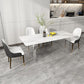 Stone Top Dining Table Contemporary Rectangle Dining Table with Double Pedestal Base Clearhalo ' dining_table' 'Dining Tables & Seating' 'Dining Tables' 'furn' 'furn_dining_table' 'Furniture' 'furniture_dining_table' 'Kitchen & Dining Furniture' 'kitchen&dining_furn' 'kitchen' 'kitchen_dining_table' 1200x1200_2853c426-c9b3-486c-b892-77500d573aea