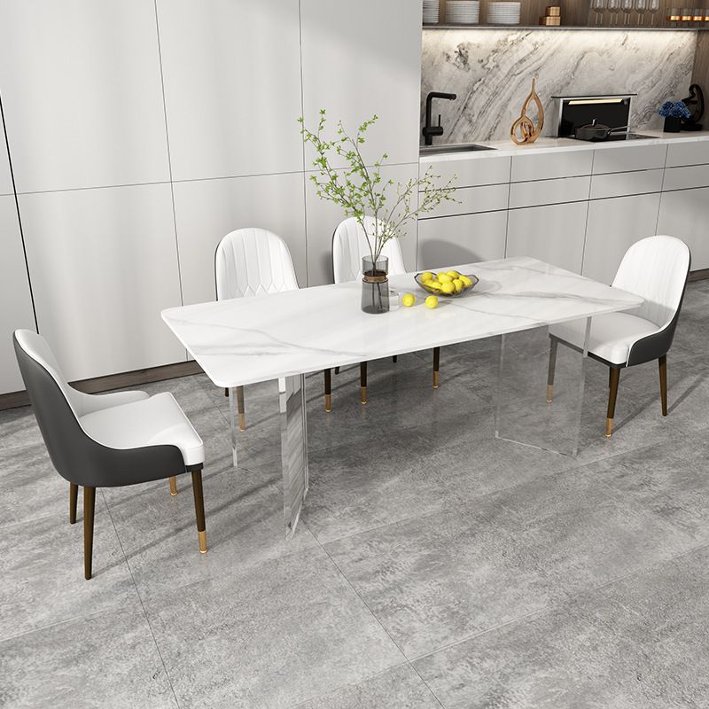 Stone Top Dining Table Contemporary Rectangle Dining Table with Double Pedestal Base Clearhalo ' dining_table' 'Dining Tables & Seating' 'Dining Tables' 'furn' 'furn_dining_table' 'Furniture' 'furniture_dining_table' 'Kitchen & Dining Furniture' 'kitchen&dining_furn' 'kitchen' 'kitchen_dining_table' 1200x1200_2853c426-c9b3-486c-b892-77500d573aea