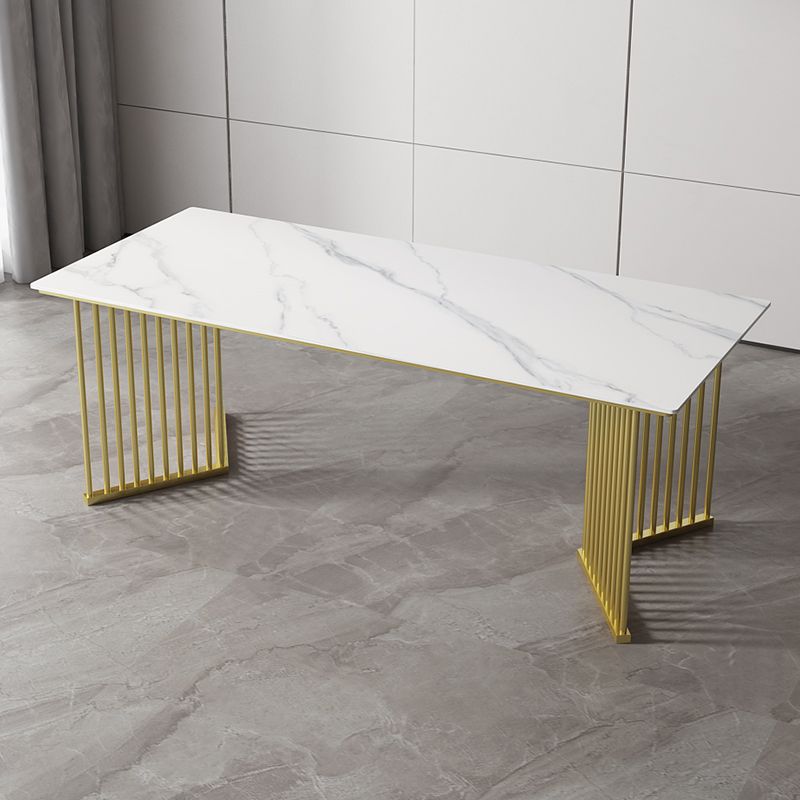 Luxury Home Sintered Stone Dining Table Rectangular Table with Double Pedestal Base Clearhalo ' dining_table' 'Dining Tables & Seating' 'Dining Tables' 'furn' 'furn_dining_table' 'Furniture' 'furniture_dining_table' 'Kitchen & Dining Furniture' 'kitchen&dining_furn' 'kitchen' 'kitchen_dining_table' 1200x1200_28558b0f-24a0-45fb-b4ed-ae48952ec2f1
