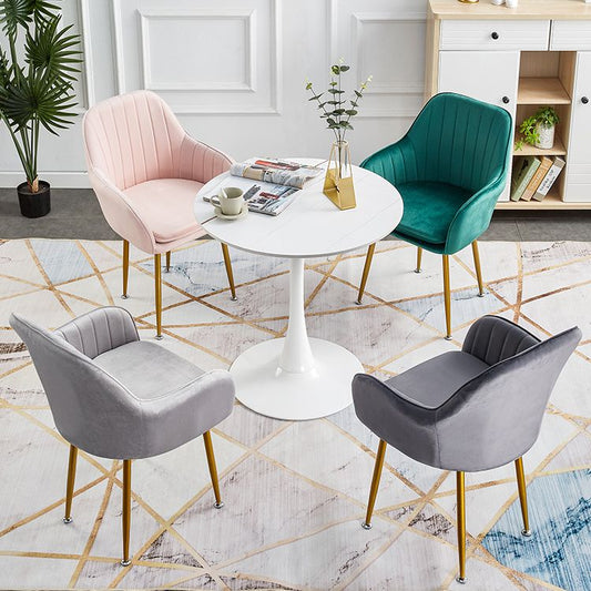 Scandinavian Dining Arm Chair Solid Back Side Chair with Metal Legs for Home Use Clearhalo ' kitchen&dining_furn' 'Dining Chairs' 'Dining Tables & Seating' 'dining_chair' 'furn' 'furn_dining_chair' 'Furniture' 'furniture_dining_chair' 'Kitchen & Dining Furniture' 'kitchen' 1200x1200_28561f39-d575-48e2-b01d-bc23dd1a022b