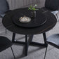 Metal and Stone Table Glam Style Simple Home Black Round Dining Table Clearhalo 'Dining Tables & Seating' 'Dining Tables' 'dining_table' 'furn' 'furn_dining_table' 'Furniture' 'Kitchen & Dining Furniture' 1200x1200_2856f7ed-a07c-4f86-86b3-ba6800bcb4a2