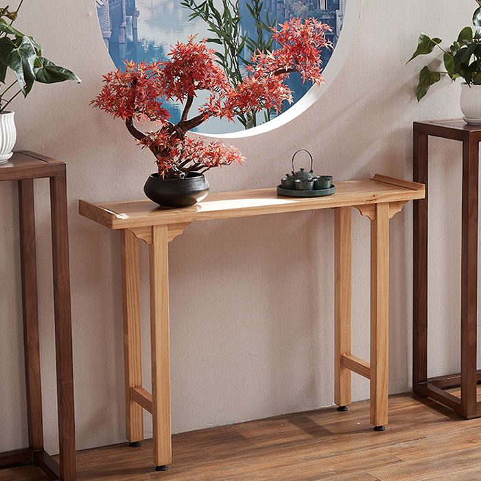 12 Inch Wide Accent Table Mid-Century Modern Rectangle Wooden Console Table