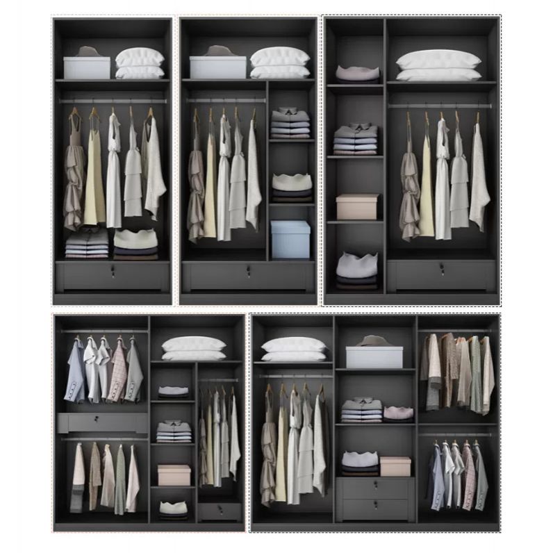Mirrored Finish Wardrobe Armoire Modern Style Engineered Wood Wardrobe Clearhalo 'Armoires & Wardrobes' 'armoires_wardrobes' 'Bedroom Furniture' 'furn' 'furn_armoires_wardrobes' 'Furniture' 1200x1200_2858caf3-aa51-4672-8df4-cd89ee8f6354