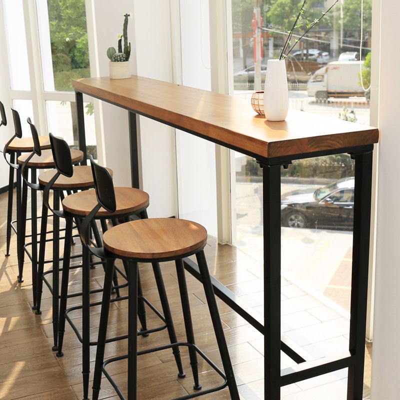 Juego de mesa de bar moderno, juego de altura de mostrador de madera maciza de 1/6 piezas para interior