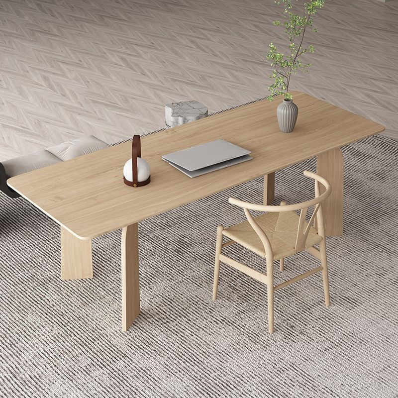 Simple Kitchen Standard Dining Table Solid Wood Khaki Dining Table with 4 Legs Base Clearhalo ' dining_table' 'Dining Tables & Seating' 'Dining Tables' 'furn' 'furn_dining_table' 'Furniture' 'furniture_dining_table' 'Kitchen & Dining Furniture' 'kitchen&dining_furn' 'kitchen' 'kitchen_dining_table' 1200x1200_2859f697-bd2b-41c4-89a8-a144f7a8df72