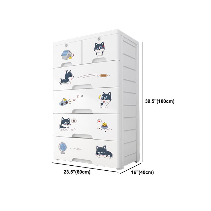 Eigentijdse garderobe witte kleur plastic garderobe kast met laden