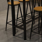 1/6/11 Pièces Industrial Iron Bar Table Table Recangle Pine Wood Bistro Ensemble avec repose-pieds