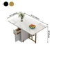 51.2''L Contemporary Sintered Stone Dining Table Folding White Dining Table for Kitchen Clearhalo ' dining_table' 'Dining Tables & Seating' 'Dining Tables' 'furn' 'furn_dining_table' 'Furniture' 'furniture_dining_table' 'Kitchen & Dining Furniture' 'kitchen&dining_furn' 'kitchen' 'kitchen_dining_table' 1200x1200_285d9822-a743-49f9-a01d-a910755ba83f