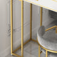 Glam Bar Table with Rectangle Top Double Pedestal Table-41.3" H Clearhalo 'Bar Furniture' 'Bar Tables' 'bar_tables' 'furn' 'furn_bar_tables' 'Furniture' 'furniture_bar_tables' 'Kitchen & Dining Furniture' 1200x1200_285de017-6d71-481c-b51f-9b7e58d4ca27