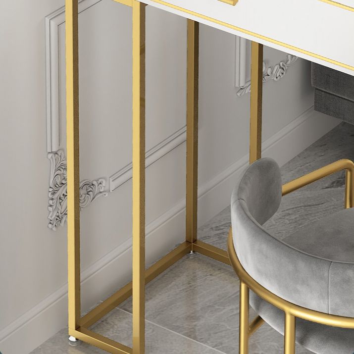 Glam Bar Table with Rectangle Top Double Pedestal Table-41.3" H Clearhalo 'Bar Furniture' 'Bar Tables' 'bar_tables' 'furn' 'furn_bar_tables' 'Furniture' 'furniture_bar_tables' 'Kitchen & Dining Furniture' 1200x1200_285de017-6d71-481c-b51f-9b7e58d4ca27
