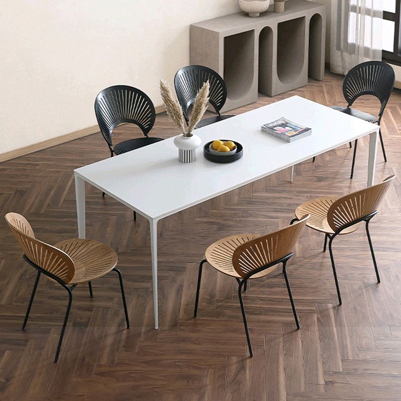 Metal Contemporary Rectangular Dining Table White Sintered Stone Table with Metal Legs Clearhalo ' dining_table' 'Dining Tables & Seating' 'Dining Tables' 'Furniture' 'furniture_dining_table' 'Kitchen & Dining Furniture' 'kitchen&dining_furn' 'kitchen' 'kitchen_dining_table' 1200x1200_285e4e3e-22a4-4fb6-a7a6-3e3bbea5d58e