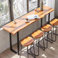 Pine Wood Top Bar Table Industrial Style Bar Table with Iron Sled Base